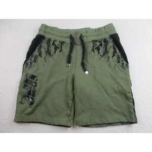 UFC Shorts Boys Large Athletic Drawstring Pockets‎ Casual Graphic Black Green
